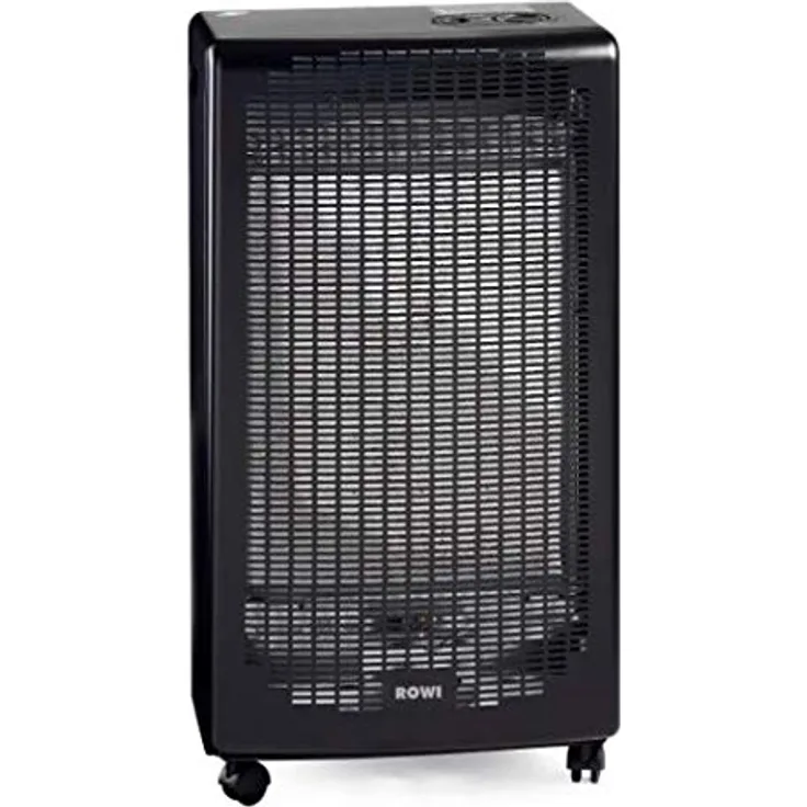 Rowi Gasheizofen Blue Flame 4200 Watt (schwarz) ohne Thermostat/inkl. Schlauch und Druckregler Typ 694 (Outdoor), Made in Europe