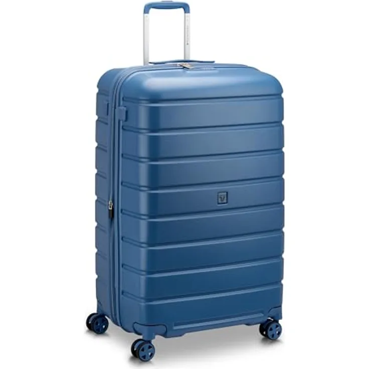 Roncato Relife 4 Rollen Trolley 78 cm, Dehnfalte, 100% PET, blau