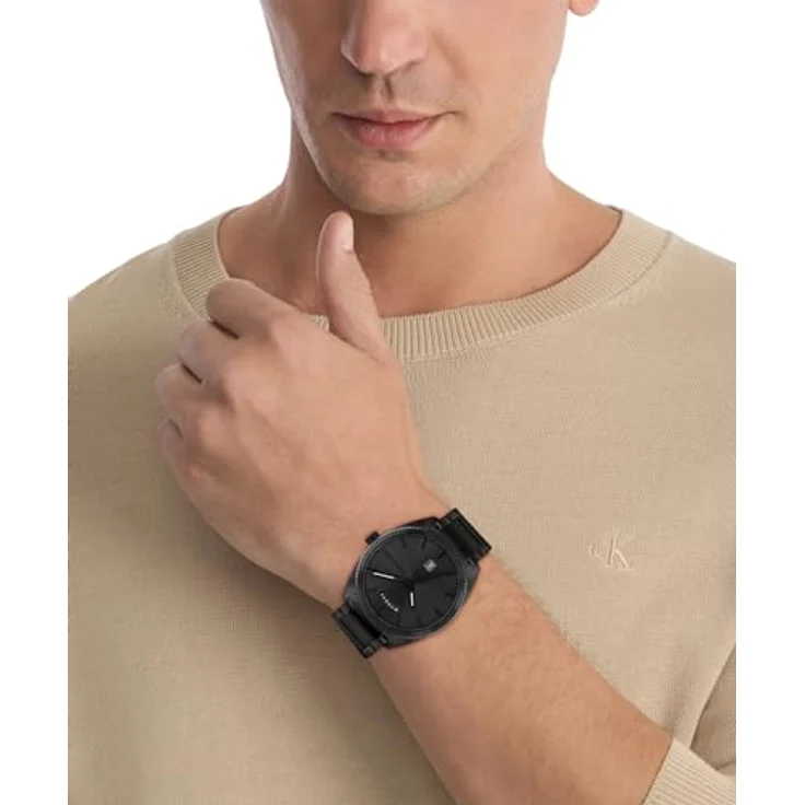 Calvin Klein Analog Quarzuhr für Herren Kollektion Progress mit Edelstahlarmband Schwarz - 25200448 – Bild 4