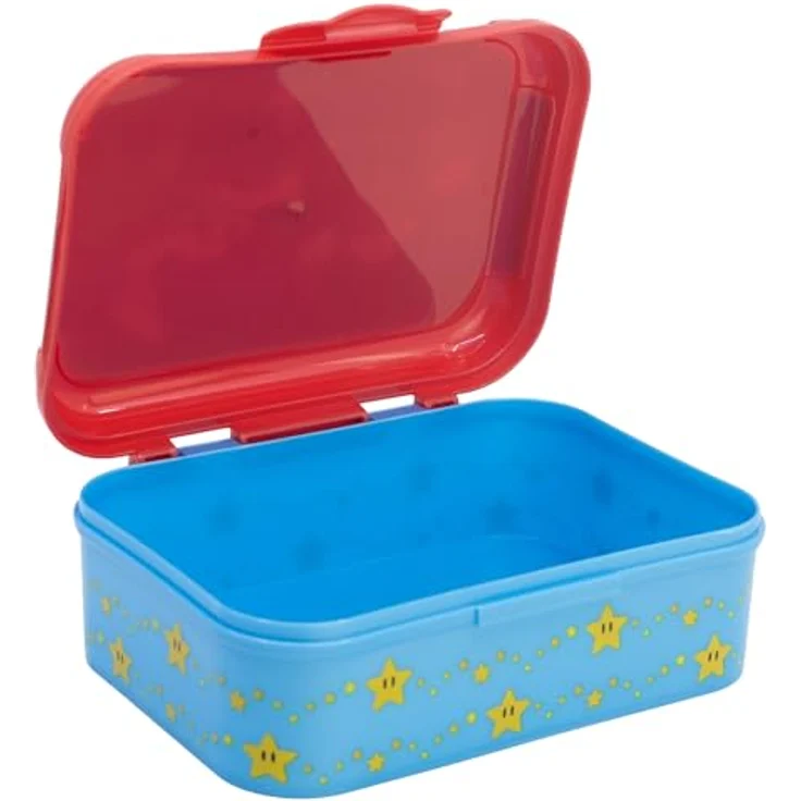 Super Mario Lunchbox, Brotdose für Snacks und Frühstück, mehrfarbig, 6,2 × 13,5 × 17 cm, robustes Material – Bild 3