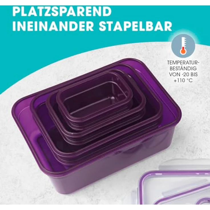 TV Unser Original GOURMETmaxx Frischhaltedosen klick-it 14-TLG. lila – Bild 6