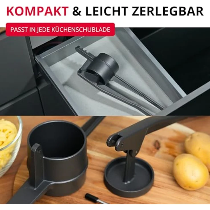 WESTMARK Spätzlepress, Kartoffelpresse mit rundem Loch, 250 ml Füllvolumen, Anthrazit – Bild 12