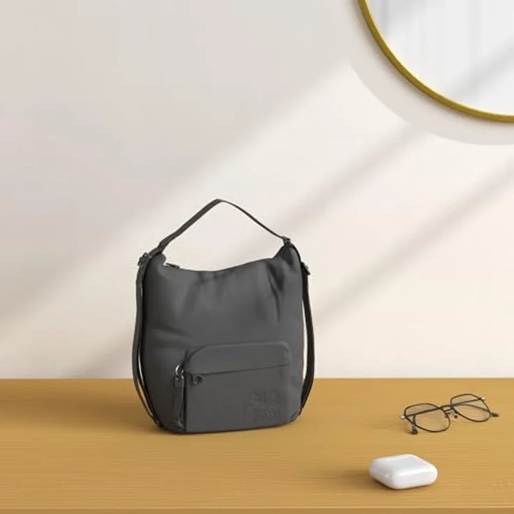 Mandarina Duck MD20 Umhängetasche, 39 cm, in Steel mit Reißverschluss und praktischem Schlüsselanhänger – Bild 2