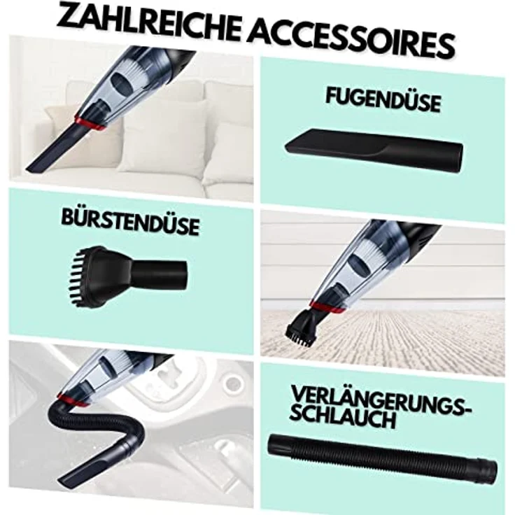 Akku Handstaubsauger | HEPA-Filter | 6200 Pa Saugleistung | Staubsauger | Akkusauger | Akku Sauger | Auto Sauger | Kabelloser Staubsauger | Autostaubsauger | Aufladbar | Kabellos | Autoreinigung – Bild 2