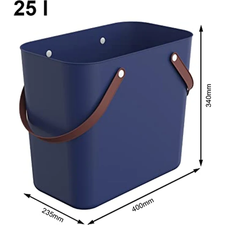 Rotho Albula Einkaufskorb, Kunststoff (PP recycelt), blau, 25l, (40 x 23,5 x 34 cm) – Bild 3