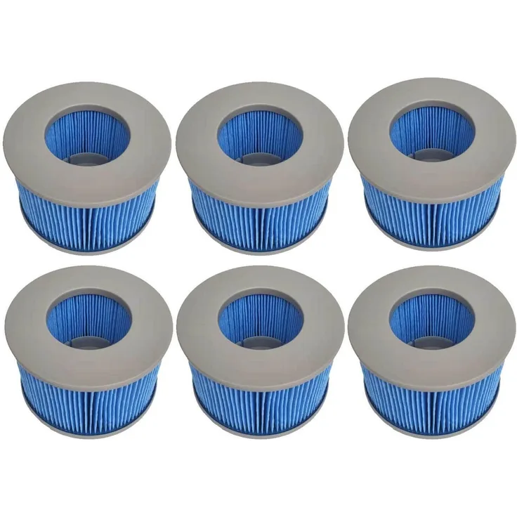 Ersatzfilter 6 Stück für MSPA FD2089, Whirlpool Filterkartusche, verbesserte Version, blau, für aufblasbare Pools und Whirlpools, kompatibel ab 2020