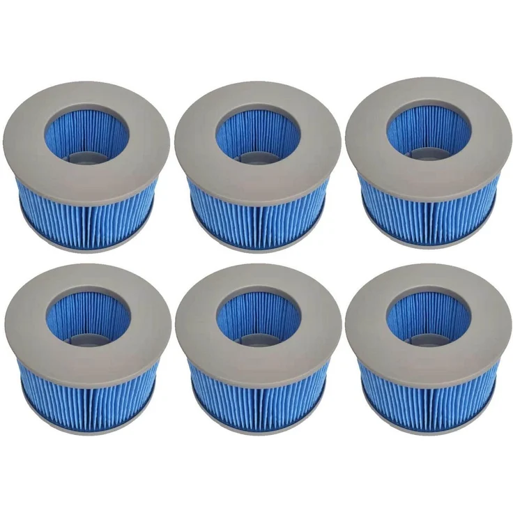 Ersatzfilter 6 Stück für MSPA FD2089, Whirlpool Filterkartusche, verbesserte Version, blau, für aufblasbare Pools und Whirlpools, kompatibel ab 2020