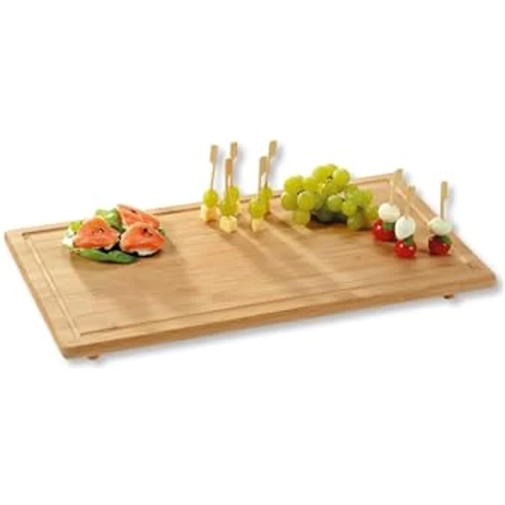 Kesper 2 Stück Schneide- und Abdeckplatte aus 100% FSC Bambusholz 50 x 28 x 4 cm - Ceranfeldabdeckung – Bild 2