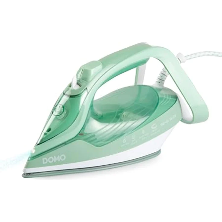 DOMO DO7059S Sensi Glide Dampfbügeleisen, automatische Temperaturregelung, doppelte Keramiksohle, 50 g/min Dauerdampf, Dampfstoßfunktion, 400 ml Wassertank, 2830 W, Blau/Grün – Bild 1