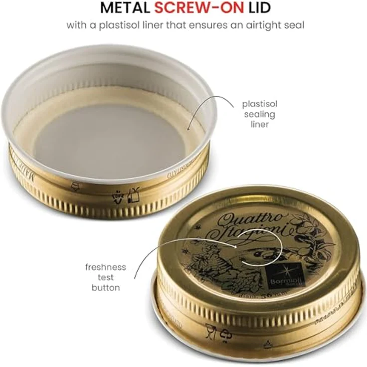Bormioli Rocco Ersatzdeckel mit Twist-Off Verschluss - Motiv: ''Quattro Stagioni'' - TO 56 mm - 3 Stück – Bild 5