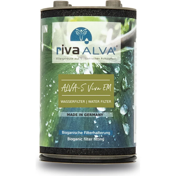 Riva rivaALVA-S Viva EM Ersatzkartusche | Wasserhahnfilter mit Aktivkohleblockfilter und EM Keramik