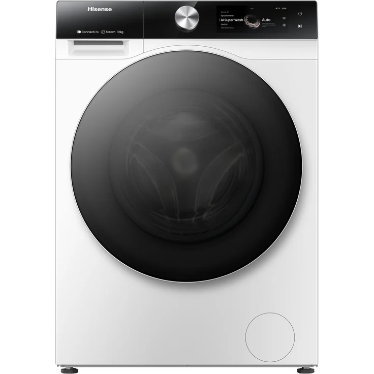 Hisense WF7S1247BW Frontlader Waschmaschine 12 kg, 1400 U/min, AutoDosierung, Dampffunktion, Inverter, Aquastop, Energieeffizient – Bild 1