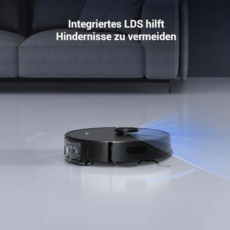 EZVIZ Staubsaugerroboter RE4 mit Wischfunktion, WLAN, LiDAR Navigation & Routenplanung, Drop-Sensing Technologie, Teppich-Erkennung, App Kontrolle, schwarz – Bild 4