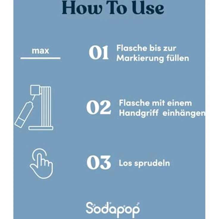 Sodapop Wassersprudler Cooper Pro, stylisches Design in schwarz, inklusive 850ml PET-Flasche – Bild 6