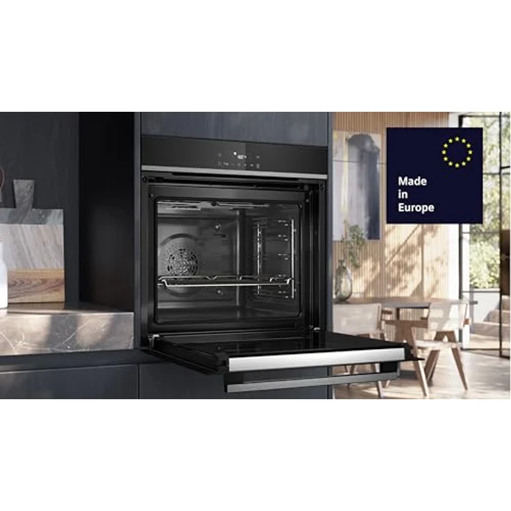Siemens HB571ABS3 iQ300 Einbau-Backofen, 60 cm, Edelstahl, LED-Touchbedienung, cookControl10, 3D-Heißluft, Umluftgrill, Schnellaufheizung, Pyrolyse, activeClean, Kindersicherung – Bild 2