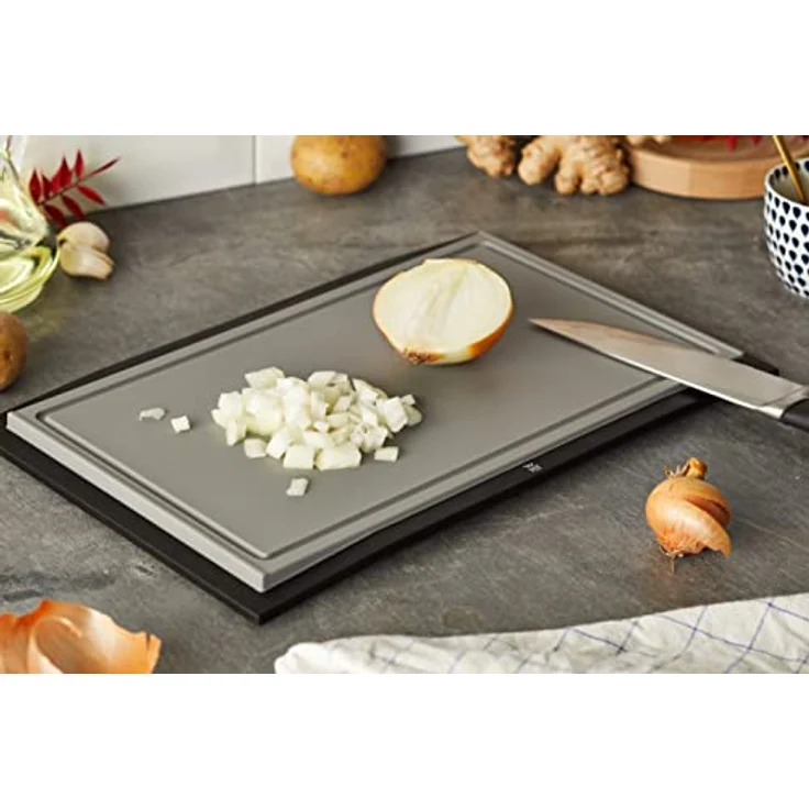 WMF Touch Schneidebrett Tranchierbrett schwarz, 32 x 20 cm, rechteckig Kunsstoff Saftrillen, spülmaschinengeeignet, hygienisch klingenschonend, geschmacksneutral – Bild 5