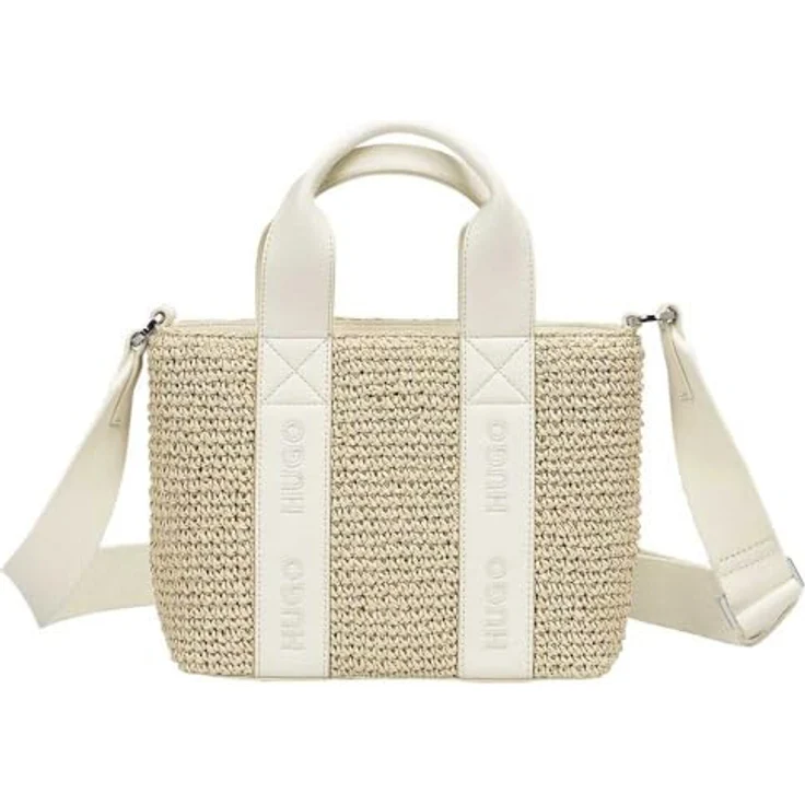 Hugo Becky Handtasche 25 cm, weiß, 100% Papier, 25 cm x 9 cm x 19 cm – Bild 1