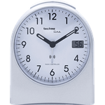 TECHNOLINE WT755 Funkwecker, Silber-Schwarz mit Schlummerfunktion und Hintergrundbeleuchtung, AA-Batteriebetrieb