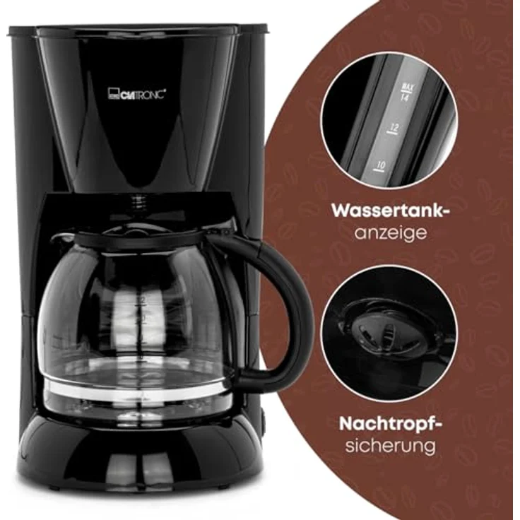 Clatronic KA 3473 Kaffeeautomat, schwarz – Bild 4