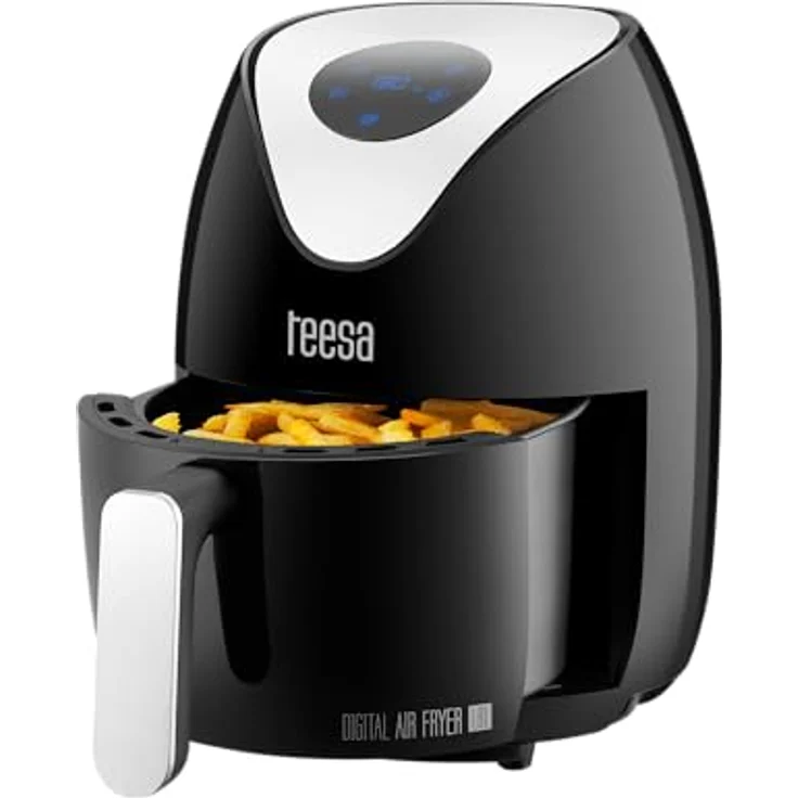 Teesa Digitale Airfryer 1,8l, Heißluftfritteuse mit LCD Bildschirm, schwarz, 1000W, spülmaschinenfest – Bild 2