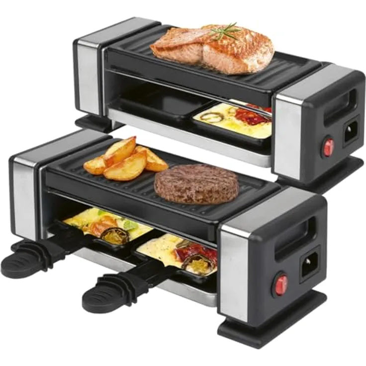 ProfiCook Raclette PC-RG 1324, erweiterbarer Raclette-Grill für 2-8 Personen, antihaftbeschichtet, 700 Watt