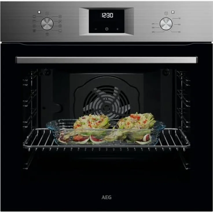 AEG Einbaubackofen Serie 5 mit Ringheißluft und Aqua-Reinigungsfunktion, Edelstahl