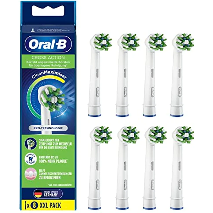 Oral-B CrossAction CleanMaximiser 8er Aufsteckbürste, weiß – Bild 1