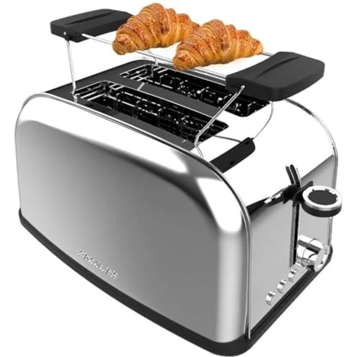 Cecotec Vertikale Toaster Toastin' time 850 Inox, Silber toasty und platzsparend