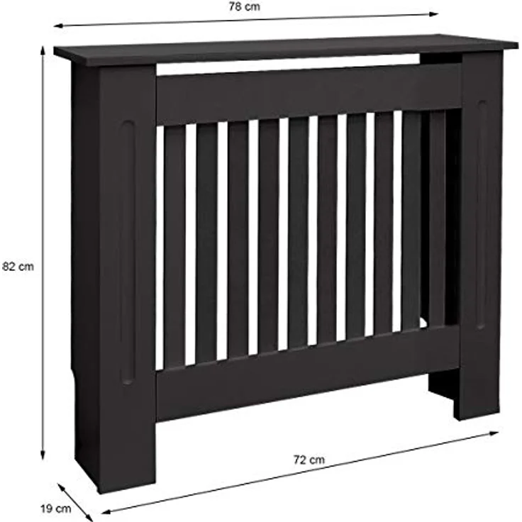 ECD Germany Heizkörperverkleidung Landhausstil, Schwarz, MDF lackiert, 78x19x82 cm mit einfacher Montage – Bild 6