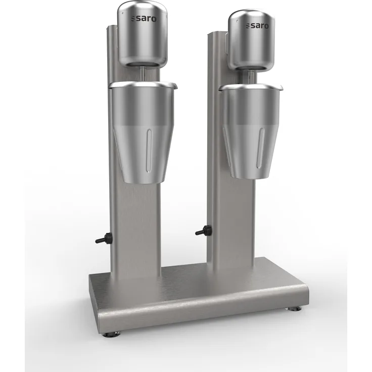 SARO Milchshaker SOTUS 2, doppeltes Modell mit 2 x 0,75 L Edelstahlbehältern und rutschfesten Füßen
