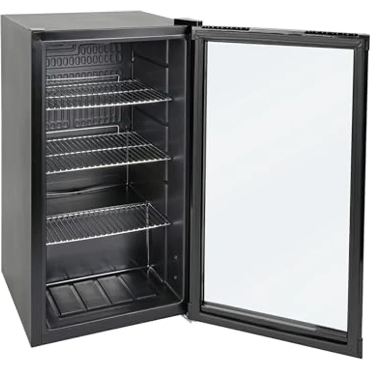METRO Professional Mini-Kühlschrank GPC1088, 88 L, 1.052 kWh/24h, 3 verstellbare Edelstahl-Drahtböden, schwarz, LED-Innenbeleuchtung – Bild 5