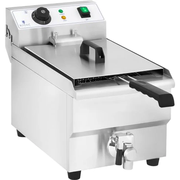 Royal Catering Elektro-Fritteuse RF 10EH 1, mit Fett, 10 Liter Fassungsvermögen, 3000 Watt, silber, Edelstahl – Bild 5