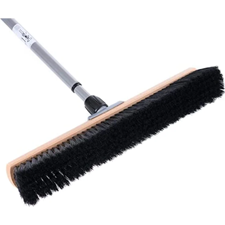 BawiTec Profi Kehrbesen Set Kehrset XL Besen 60cm Saalbesen #0715 inkl. Metall-Teleskopstiel verstellbar,Handfeger 28cm,Metall-Kehrschaufel mit Holzgriff,stabil robust,feine weiche Kunsthaar-Borsten – Bild 3