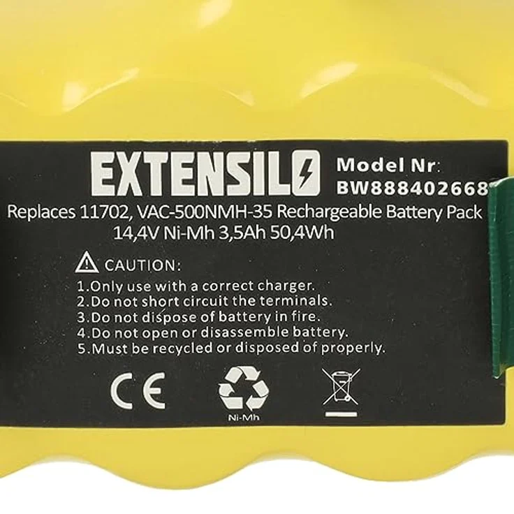 EXTENSILO Akku kompatibel mit iRobot Roomba 886, 870, 880, 872, 871, 882, 866, 876, 900, 882E, 960, 3500 mAh, 14,4 V, NiMH, wiederaufladbar – Bild 5