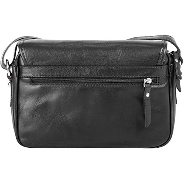 Samantha Look Umhängetasche aus echtem Leder, 25 cm, Made in Italy, verstellbarer Schulterriemen, klassisches Design, mehrere Fächer – Bild 8