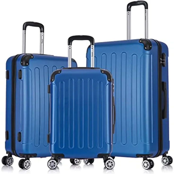 Flexot® F-2045 Koffer, Perl-Blau, Zwillingsrollen, Hartschale, 3tlg. Set