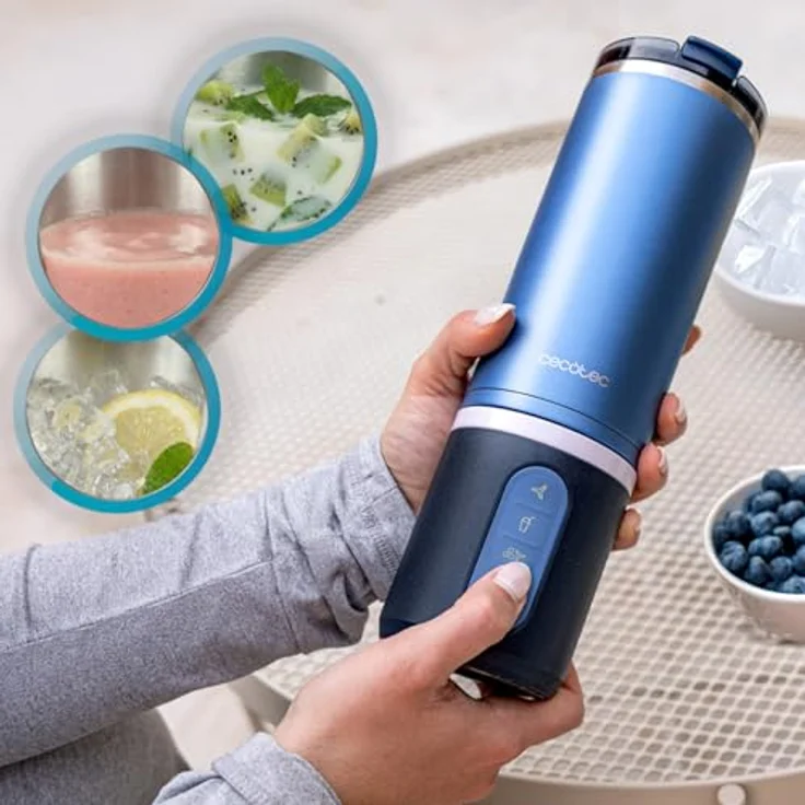 Cecotec Personal Blender Power Titanium Shake2Go Olive Steel, 180 W, BPA-freier Metallbecher 600 ml, 3 Automatikprogramme, tragbares Design – Bild 10