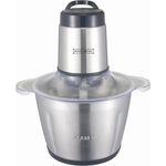 Royalty Line Zerkleinerer MCE-600, 600W Küchenmaschine mit 3L Edelstahl-Schüssel und 4 Klingen, silber