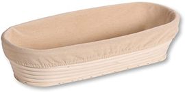 KESPER Gärkörbchen, Rattan mit abnehmbarem Textilfutter, 35,5 x 15,5 x 9 cm