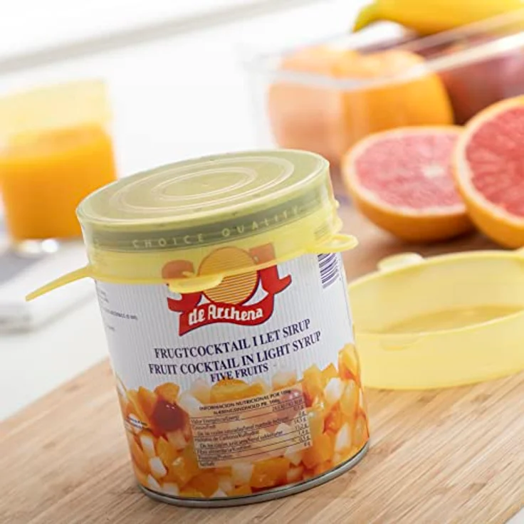 InnovaGoods 10-teiliges Set aus wiederverwendbaren, verstellbaren Küchendeckeln aus Silikon, mehrfarbig, für diverse Behälter – Bild 3