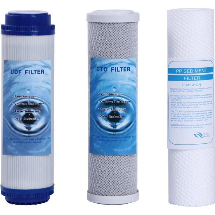 HUINING Wasserfilter-Set Ersatz-Kartuschen PP+CTO+UDF, 5 Mikron für RO-Systeme, effizientes Design und verbesserte Wasserqualität