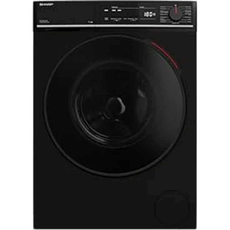 SHARP ES-PRO214BA-DE 2ML, Waschmaschine 12 kg, schwarz, mit AllergySmart, AquaStop und 15 Programmen – Bild 1