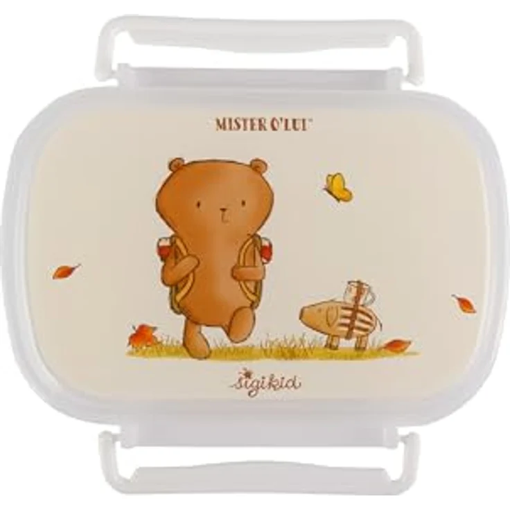 Sigikid Lunchbox Mister O'Lui & Rupert, 2-tlg. Polypropylen, beige, mit herausnehmbarem Rohkostschälchen und stabilen Bügelverschlüssen – Bild 2