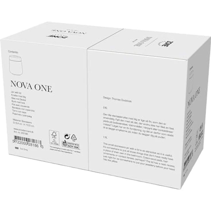 Zone Denmark Nova One, Vorratsdose aus Grauem Steingut, 0,29 l, mit Schmuckablage, 8,4 cm – Bild 5
