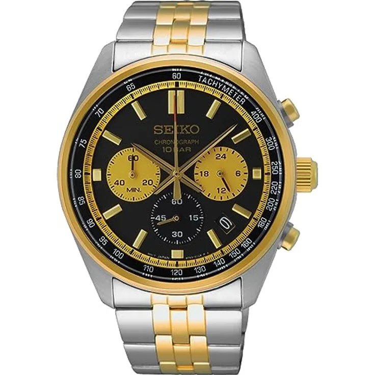 Seiko Herren Analog Quarz Uhr mit Edelstahl Armband SSB430P1