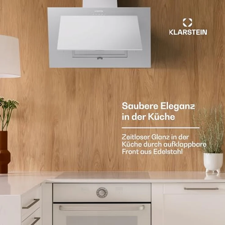 Klarstein Dunstabzugshaube 60cm, Abluft/Umluft Dunstabzugshaube mit Spülmaschinenfestem Filter, LED-Beleuchtung, Energieeffizienz A++, leise mit 305m³/h Luftstrom, Edelstahl – Bild 2