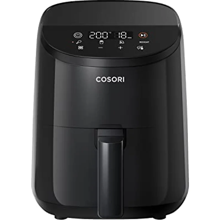 COSORI Heißluftfritteuse 2L, 4-in-1 Mini Airfryer, 30 Online Rezepte, 75-205℃, Energiesparend, Kompakt, Heissluftfriteuse klein ohne Öl, Spülmaschinenfest, 900W, Schwarz – Bild 1