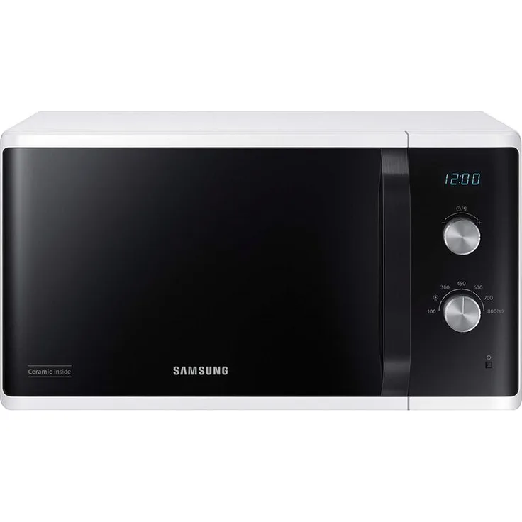 Samsung MS23K3614AW, Solo-Mikrowelle 23l mit 800W, Keramik-Emaille-Hohlraum, weiß