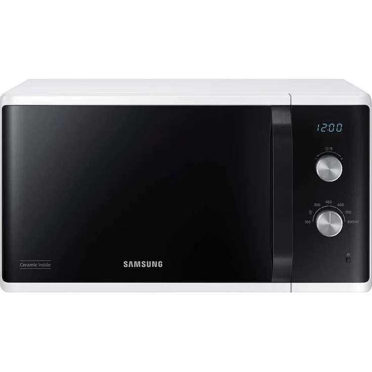 Samsung MS23K3614AW, Solo-Mikrowelle 23l mit 800W, Keramik-Emaille-Hohlraum, weiß
