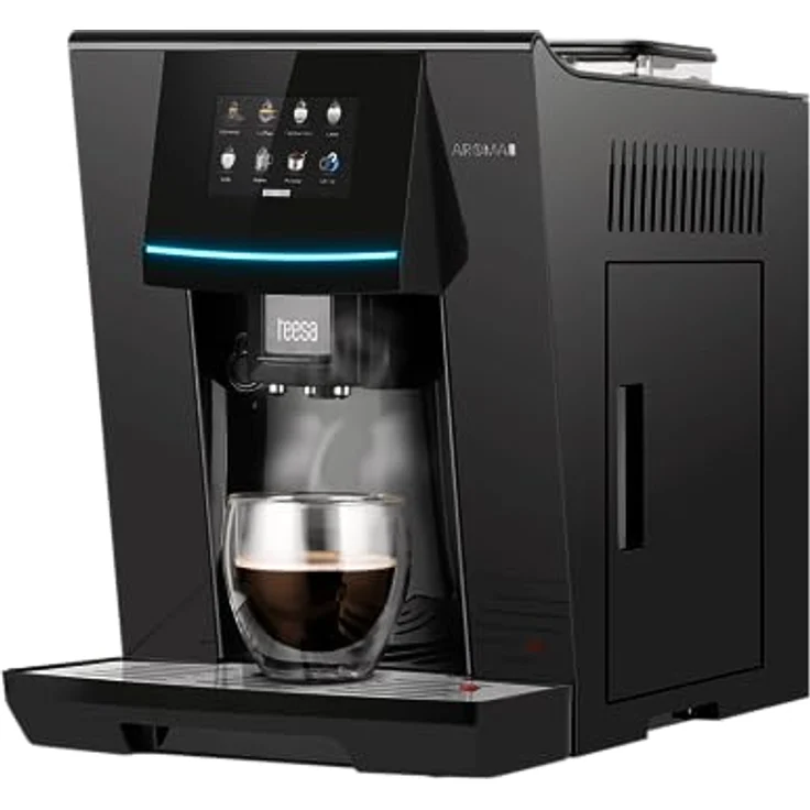TEESA Kaffeevollautomat AROMA 800 mit Mahlwerk und Milchaufschäumer, 19 BAR, TSA4008, schwarz – Bild 3